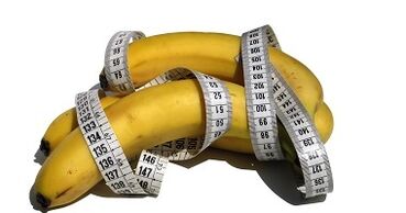 Bananen und Zentimeter als Nachahmung des Peniserhöhung